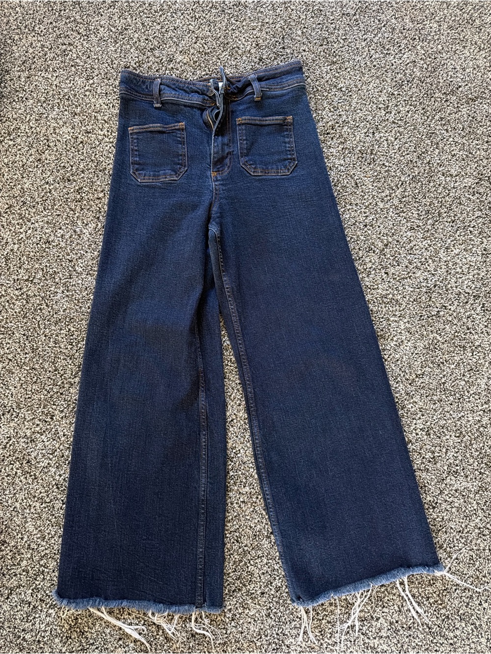 Zara Dark Blue Wide-Leg Women's Jeans